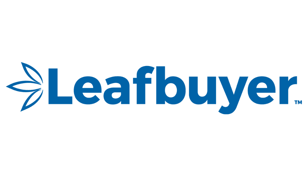 The Leafbuyer logo features the company name in bold blue letters, accented by a stylized three-leaf design on the left—suggesting cannabis, growth, and consumer focus. The clean, modern typeface reflects Leafbuyer’s digital-first approach to cannabis marketing.
Leafbuyer is a cannabis marketing and deals platform known for helping dispensaries acquire and retain customers through SMS marketing, real-time deal listings, and loyalty programs. Through its integration with Meadow, dispensaries can automatically sync menus and promotions, streamline online ordering, and connect loyalty data—making it easy to turn deals into long-term revenue.