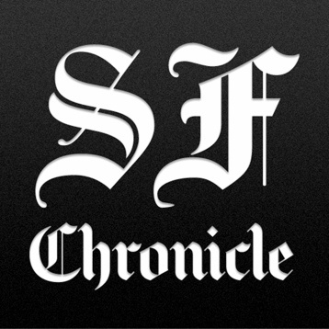 The San Francisco Chronicle logo uses a traditional serif font in black and white, reflecting the newspaper's storied history and its role as a leading news source in the San Francisco Bay Area.